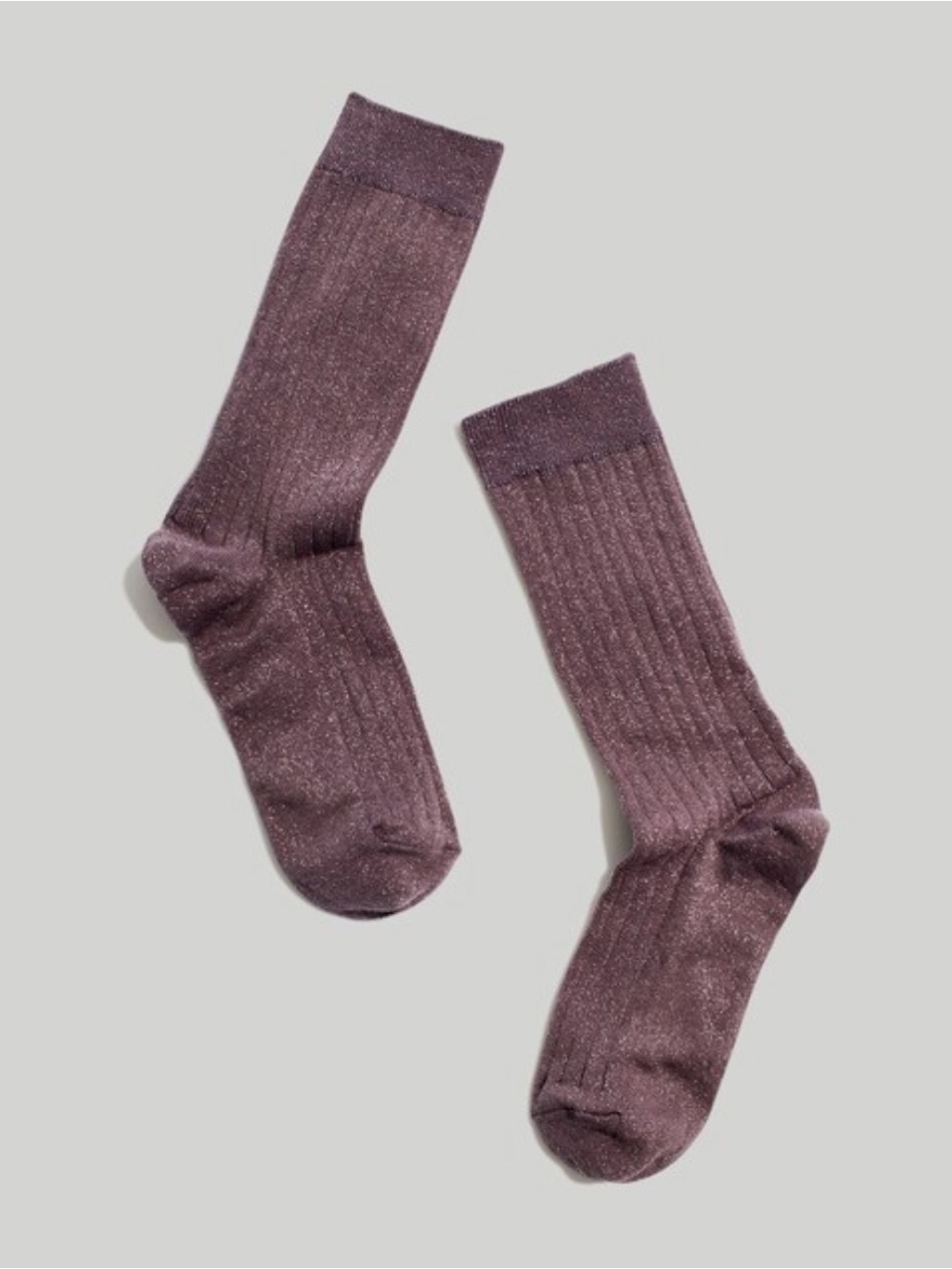 NWT! Madewell Lurex Trouser Socks COASTAL GRANITE Sparkle Grey Gray